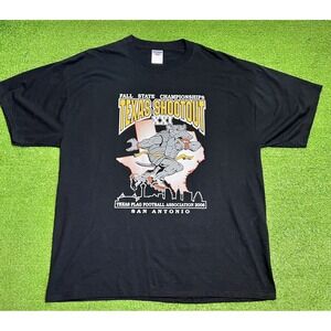 Vintage Texas State Championship Shirt XL Black NWOT S.A Flag Football Armadillo